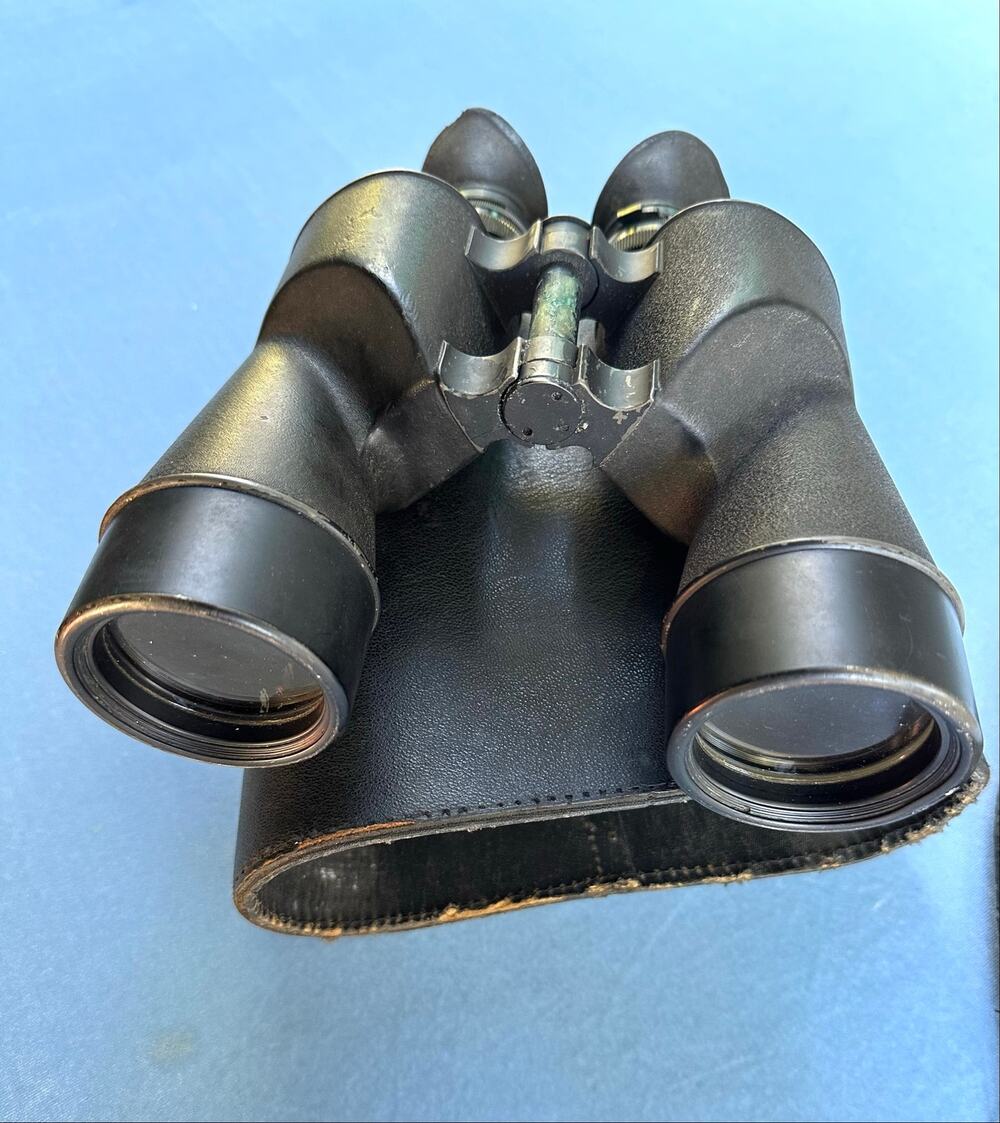 WWII US Navy SARD Mark 21 7x50 Binoculars Square D Co BU AERO With Case